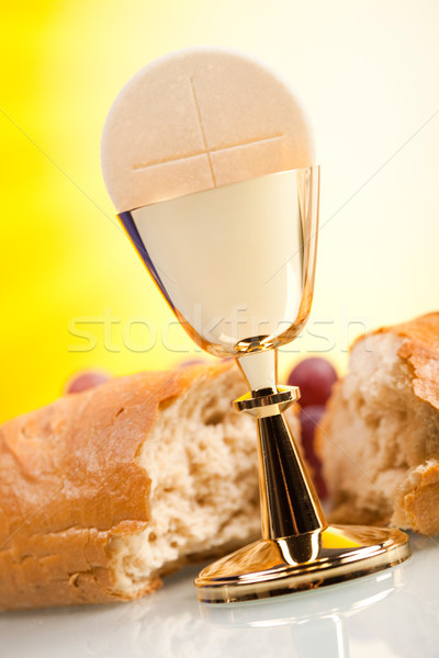 Foto stock: Comunión · brillante · Jesús · pan · Biblia