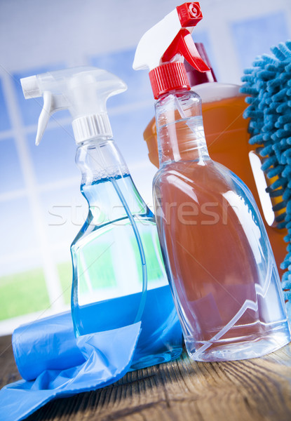 Stock foto: Haus · Reinigung · Produkt · Fenster · Reinigungsmittel
