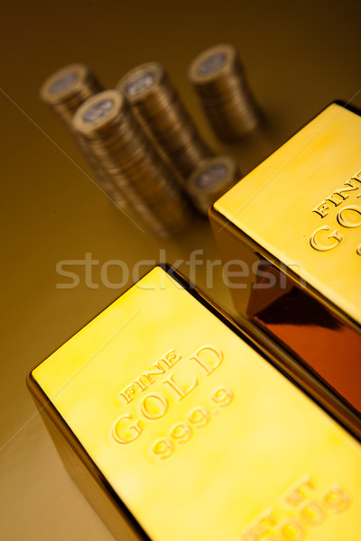 Gold and coins, ambient financial concept Stock photo © JanPietruszka