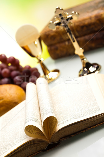 Christelijke heilig communie heldere boek jesus Stockfoto © JanPietruszka