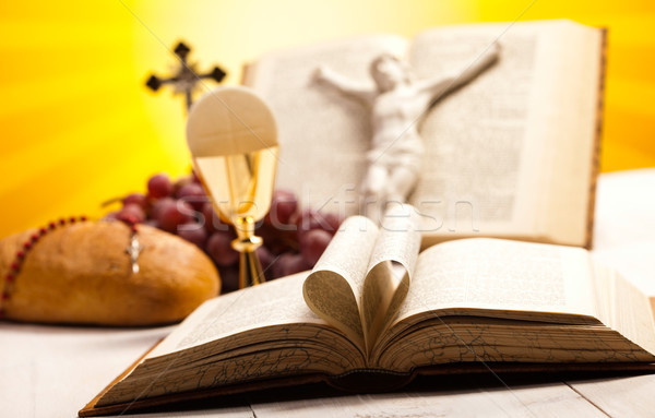Symbol christianity religion, bright background, saturated conce Stock photo © JanPietruszka