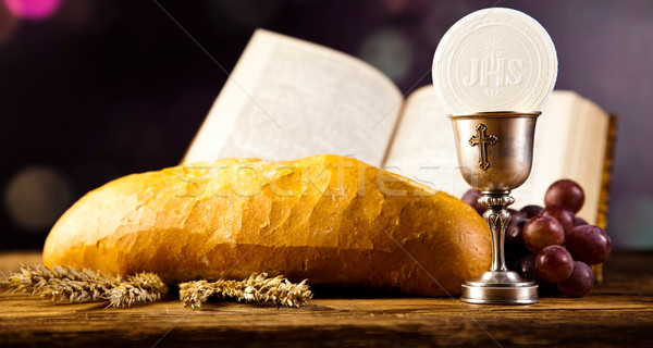 Sacrament of communion, bright background, saturated concept Stock photo © JanPietruszka