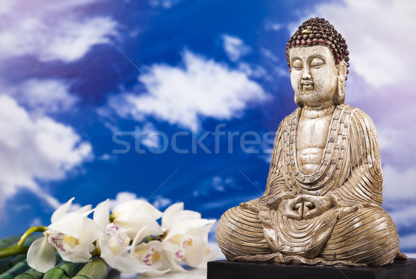 Buddha and blue sky background  Stock photo © JanPietruszka