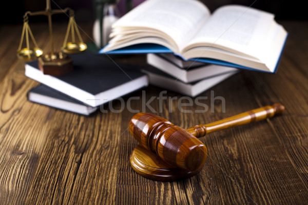 Holz Hammer Gerechtigkeit rechtlichen Rechtsanwalt Richter Stock foto © JanPietruszka
