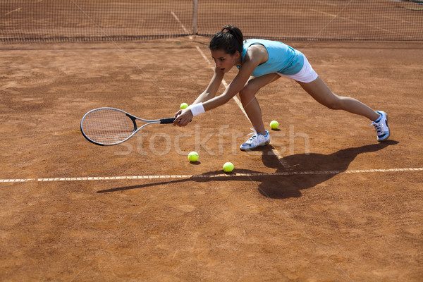 Young woman playing tennis Stock photo © JanPietruszka