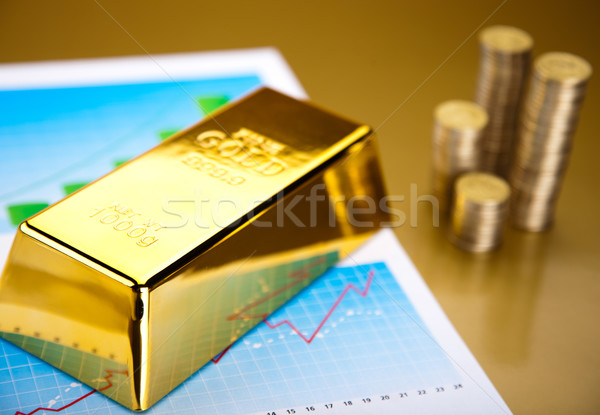 Ouro barras linear gráfico financeiro dinheiro Foto stock © JanPietruszka
