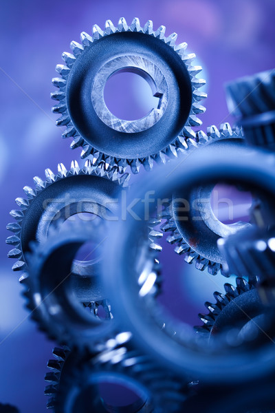 Closeup of gears, industrial mechanism, technic concept Stock photo © JanPietruszka