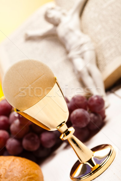 Stock photo: Christian holy communion, bright background, saturated concept