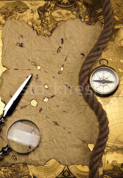 Vintage Navigation Equipment, compass Stock photo © JanPietruszka