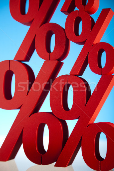 Piros százalék szimbólum üzlet felirat bank Stock fotó © JanPietruszka