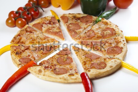 Supreme Pizza, tasty natural food theme Stock photo © JanPietruszka