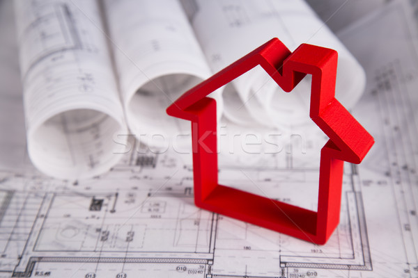 House model, architecture blueprints concept Stock photo © JanPietruszka