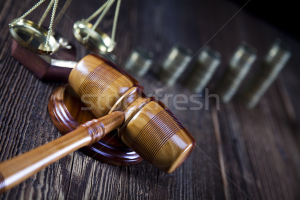 Law theme, mallet of judge, wooden gavel  Stock photo © JanPietruszka
