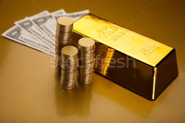 Stack of gold bars, ambient financial concept Stock photo © JanPietruszka