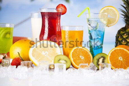 Alcohol drinks set with fruits Stock photo © JanPietruszka