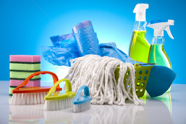 Produktów czyszczących pracy domu butelki czerwony usługi Zdjęcia stock © JanPietruszka