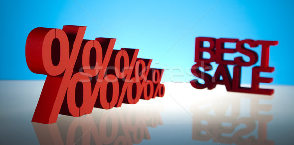 Stock foto: Umsatz · Finanzierung · Prozent · Business · Zeichen · rot
