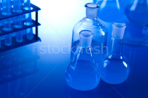 Laboratórium üvegáru felszerlés technológia üveg kék Stock fotó © JanPietruszka