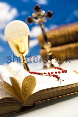Eucharist, sacrament of communion, bright background, saturated concept Stock photo © JanPietruszka
