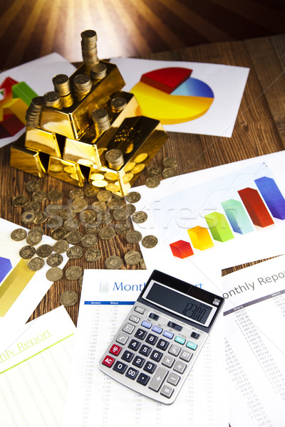 Finance Concept, coins and gold Stock photo © JanPietruszka