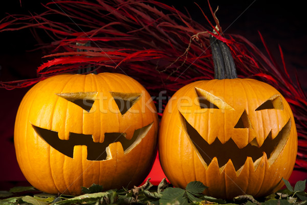 Funny face pumpkin, Halloween Stock photo © JanPietruszka