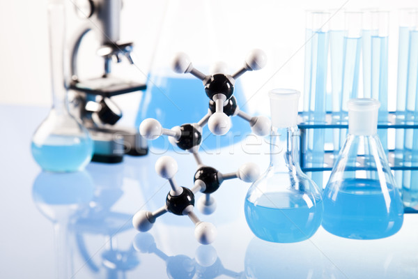 化学 室 ガラス製品 技術 ガラス 青 ストックフォト © JanPietruszka