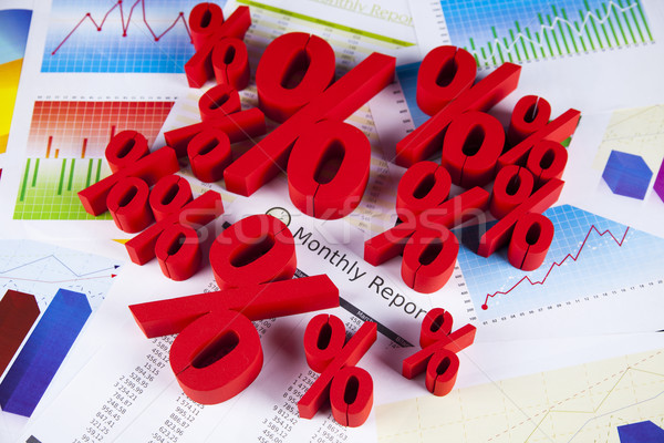 Zniżka procent podpisania czerwony finansów sukces Zdjęcia stock © JanPietruszka