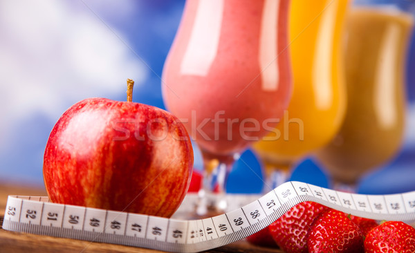 Milk shakes, sport and fitness Stock photo © JanPietruszka