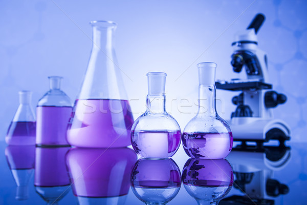 Chemie wetenschap laboratorium glaswerk gezondheid Blauw Stockfoto © JanPietruszka