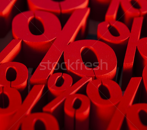 [[stock_photo]]: Rouge · pourcentage · symbole · affaires · signe · banque