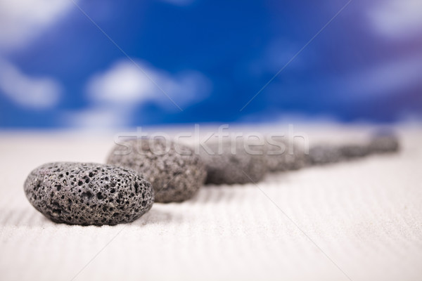 Zen steen kunst groep zand ontspannen Stockfoto © JanPietruszka