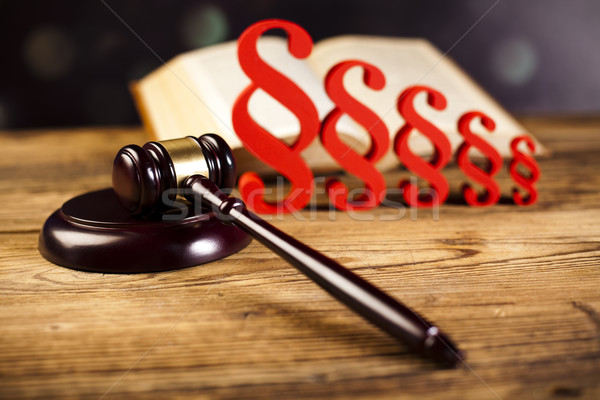 Paragraph, law and justice concept, wooden gavel Stock photo © JanPietruszka