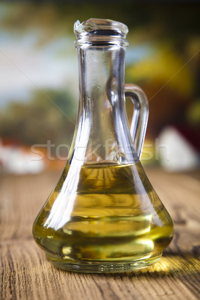Zusätzliche Jungfrau Olivenöl ländlichen Blatt Stock foto © JanPietruszka