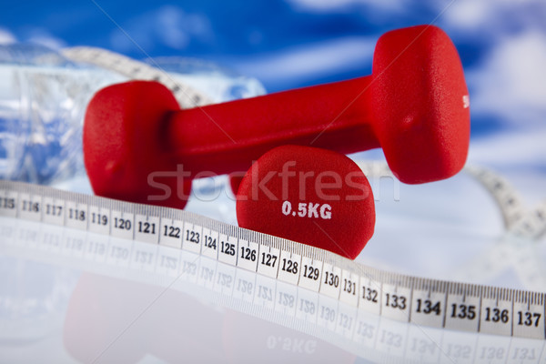 Fitness, dumbell and blue sky  Stock photo © JanPietruszka