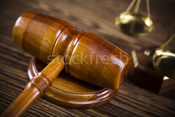 Holz Hammer Gerechtigkeit rechtlichen Rechtsanwalt Richter Stock foto © JanPietruszka