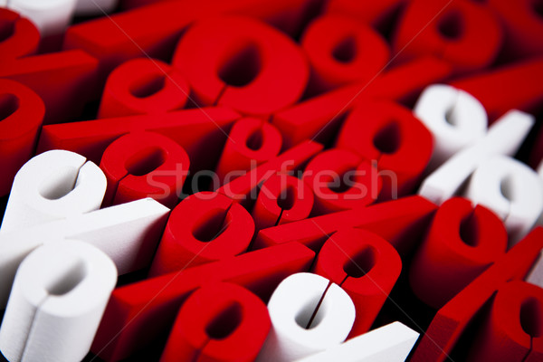 Foto stock: Porcentaje · naturales · colorido · signo · rojo · financiar