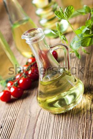 Aceite de oliva extra virgen mediterráneo rural hoja Foto stock © JanPietruszka