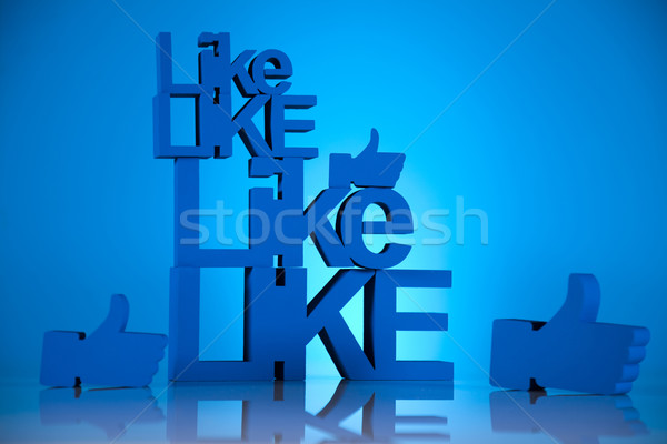 Zoals symbool computer teken Blauw cool Stockfoto © JanPietruszka
