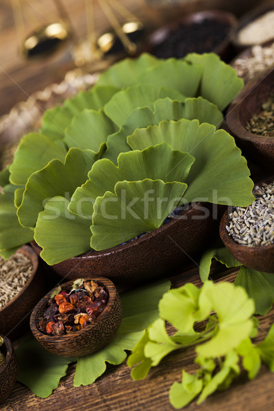 Stockfoto: Natuurlijke · remedie · houten · tafel · boom · natuur · schoonheid