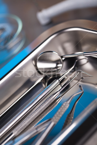 Foto stock: Equipamento · médico · metal · espelho · ferramenta · profissional