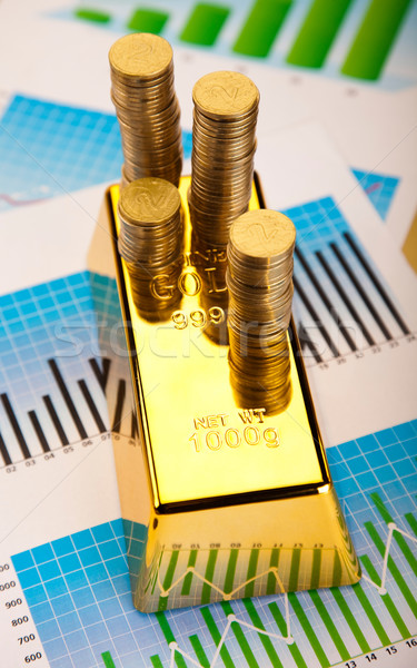 Altın çubuklar doğrusal grafik finansal para Stok fotoğraf © JanPietruszka