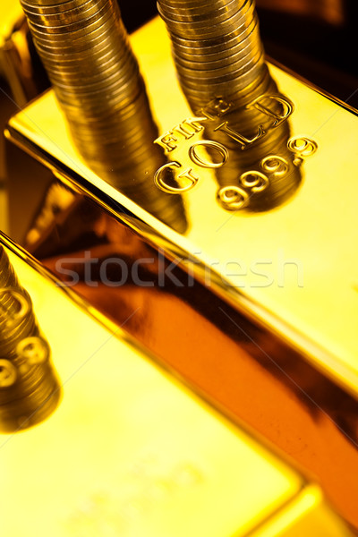 Stack of gold bars, ambient financial concept Stock photo © JanPietruszka