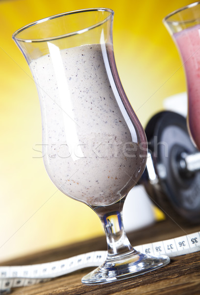 Milk shakes, sport and fitness Stock photo © JanPietruszka