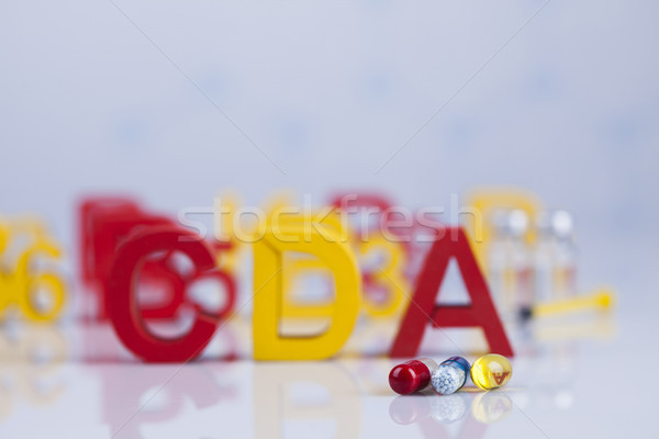 Vitamin, Pills, Tablets, Capsule, Medical background Stock photo © JanPietruszka