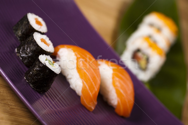 Tradycyjny japońskie jedzenie sushi ryb morza restauracji Zdjęcia stock © JanPietruszka