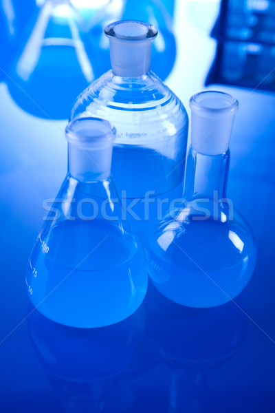 Сток-фото: лаборатория · изделия · из · стекла · оборудование · технологий · стекла · синий