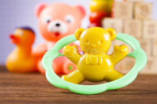 Doldurulmuş bebek oyuncakları ahşap oyuncak bebek Stok fotoğraf © JanPietruszka