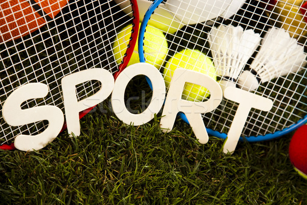 Jogo equipamentos esportivos naturalismo colorido esportes futebol Foto stock © JanPietruszka
