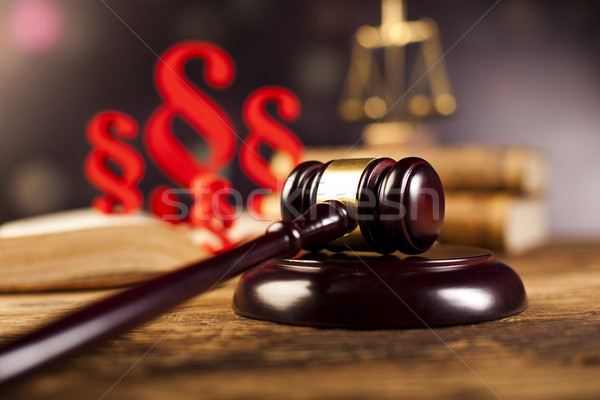 Stock photo: Paragraph, law and justice concept, wooden gavel