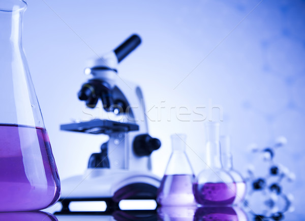 Mikroskop medizinischen Labor Glasgeschirr Bildung Medizin Stock foto © JanPietruszka